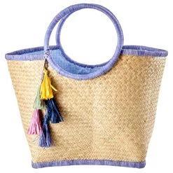 Rice - Raffia Bag with Pom Poms - Sac 7 Rice - Raffia Bag with Pom Poms - Sac -Sacs à dos Soldes rice raffia bag with pom poms sac 2
