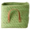 Rice - Raffia Square Basket with Leather Handles - Boîte de rangement 2 Rice - Raffia Square Basket with Leather Handles - Boîte de rangement -Sacs à dos Soldes rice raffia square basket with leather handles boite de rangement