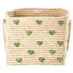 Rice - Raffia Square Basket with Raffia Handles - Boîte de rangement -Sacs à dos Soldes rice raffia square basket with raffia handles boite de rangement 3