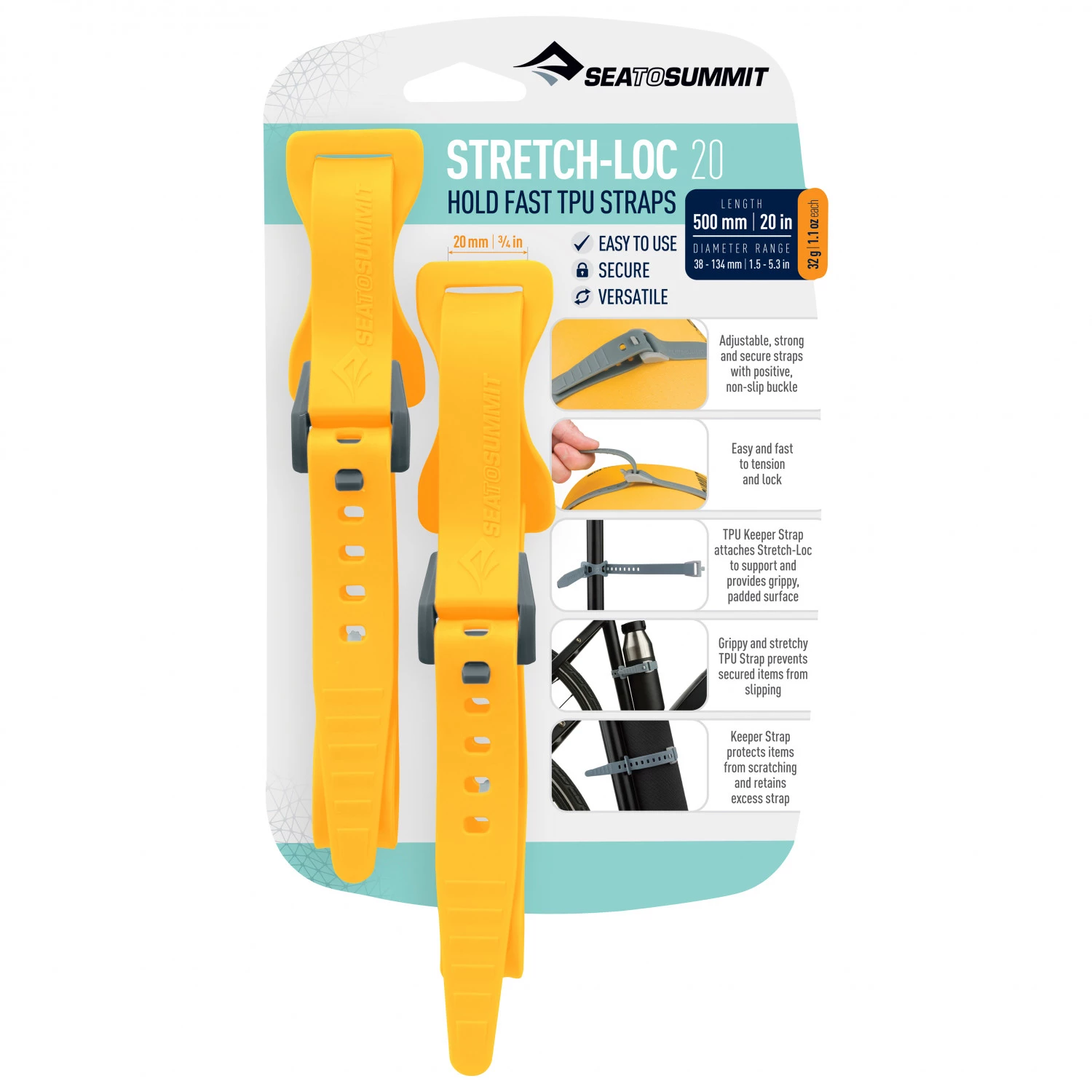 Sea to Summit - Stretch-Loc 20 2-Pack - Sangle 4 Sea to Summit - Stretch-Loc 20 2-Pack - Sangle – Image 2